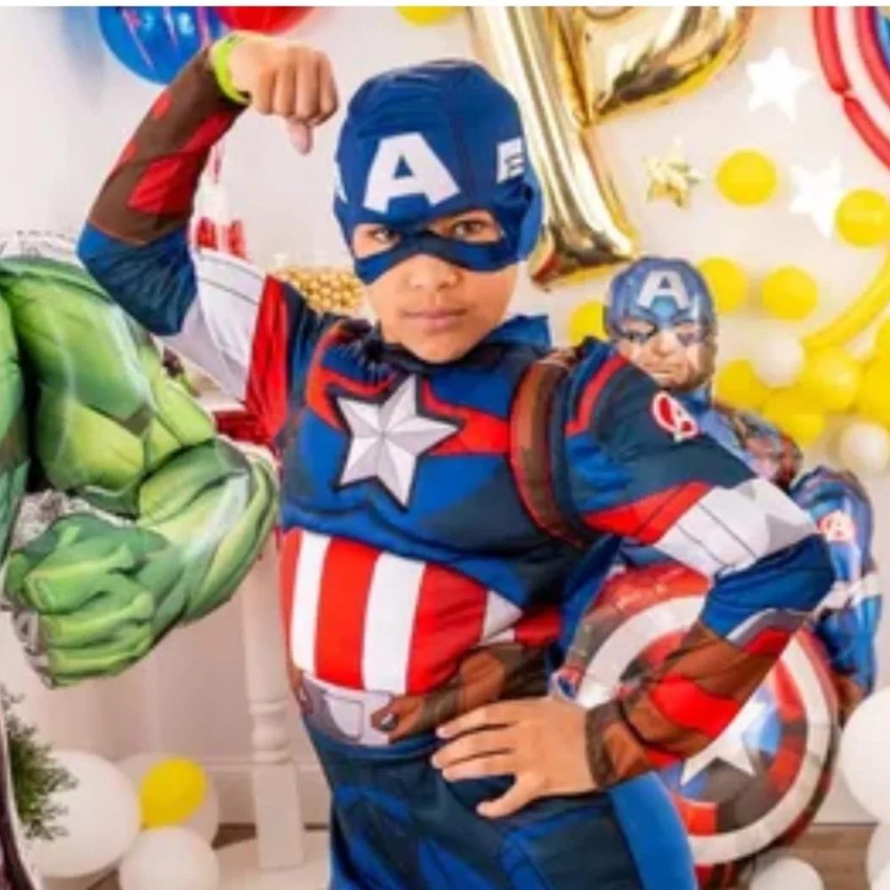 Captain America Kids Costume - Blue, Red, White 12-14